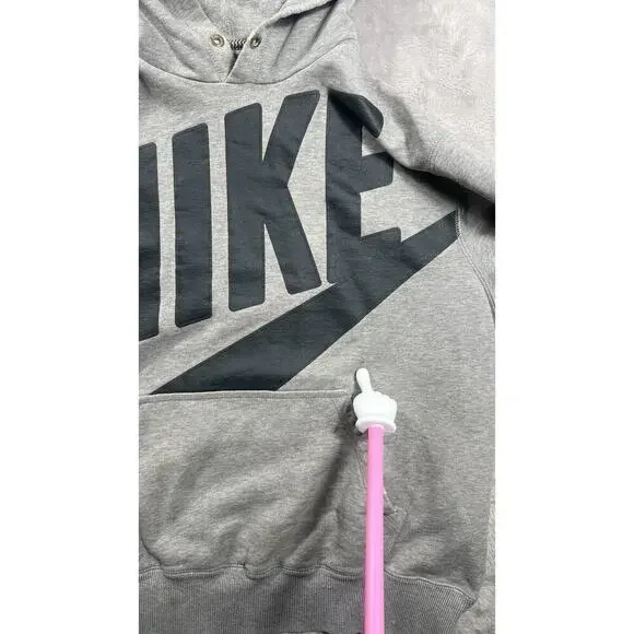 Vintage Y2K 2000s Nike Big Swoosh Spellout Hoodie Sweatshirt Size XXL RARE - Picture 3 of 16